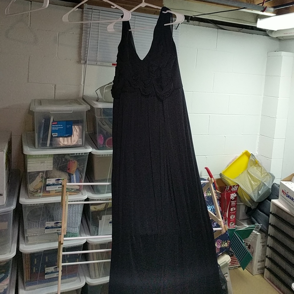 Black plus size prom dress