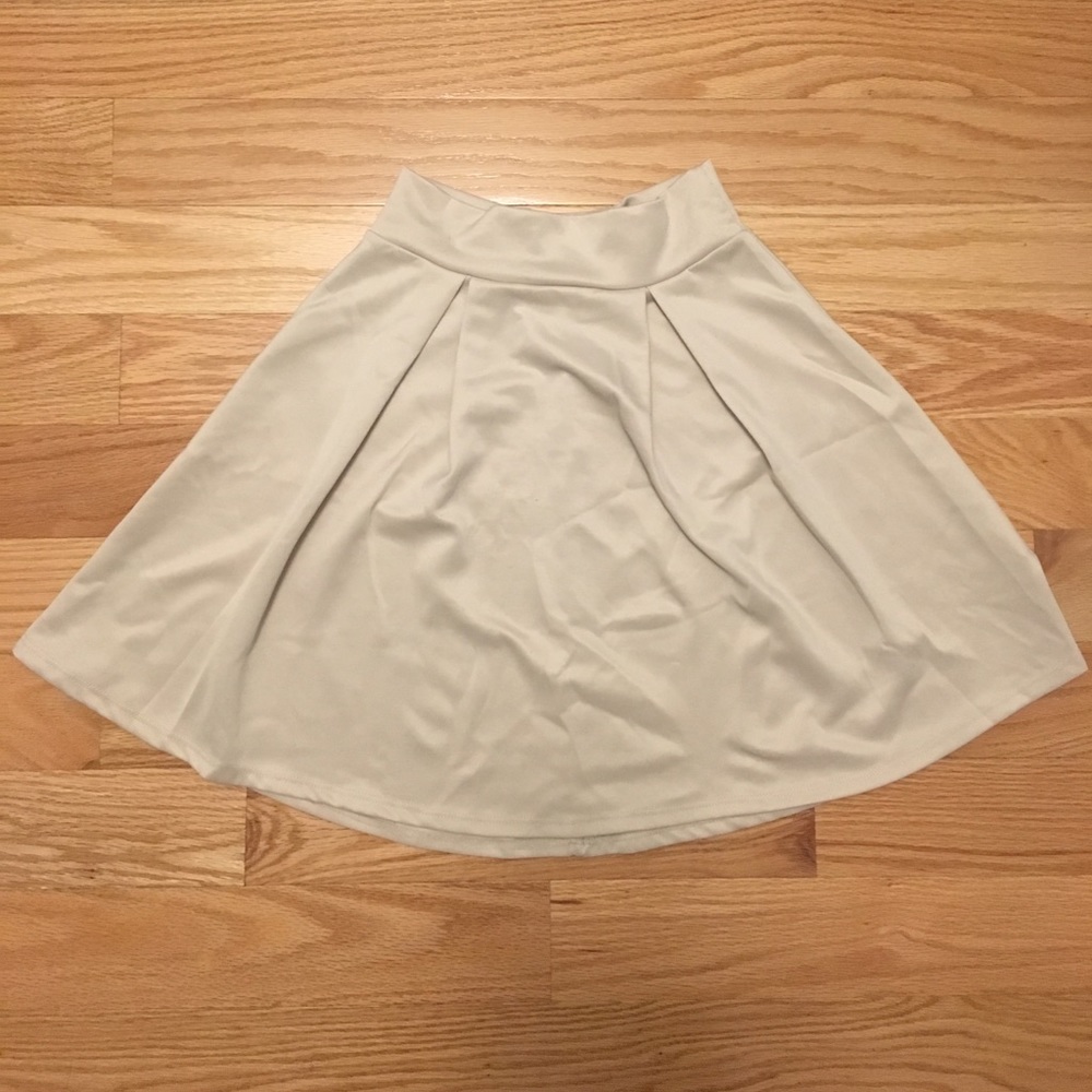 Khaki Beige Skater Dress