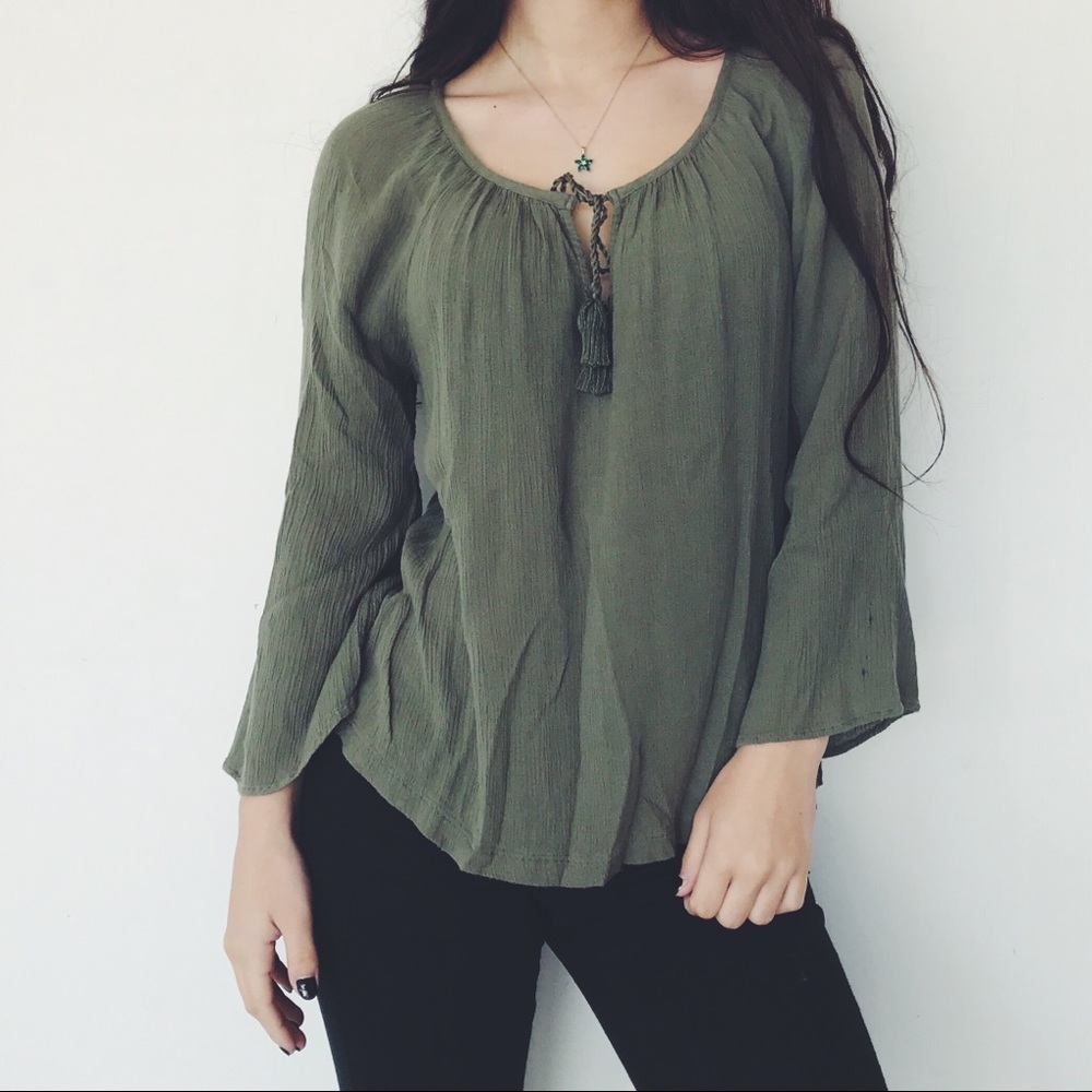 Green Flowy Top