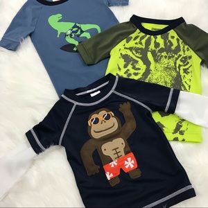 Gymboree set of 3 Boy Swim Shirts Size 6-12 Months