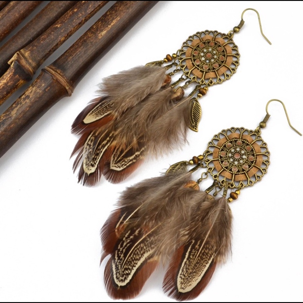 Tribal dream catcher earrings - Picture 5 of 6