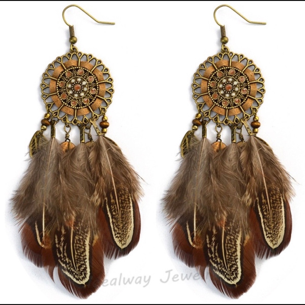 Tribal dream catcher earrings - Picture 6 of 6