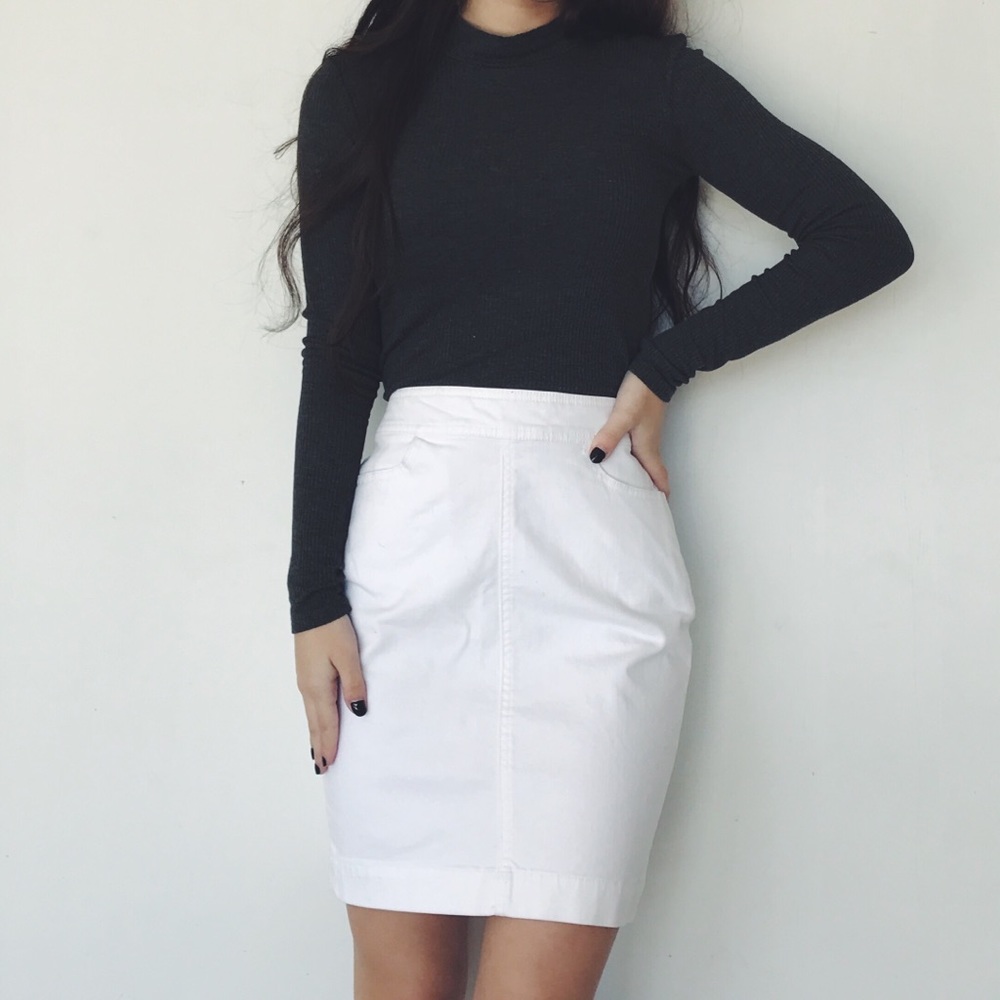 White Jean Skirt