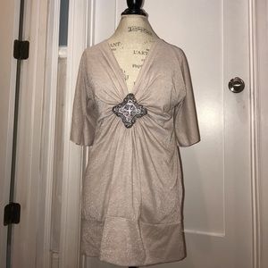 Sparkly champagne dolman shirt. Studio y brand