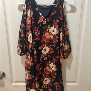 Slit Sleeve Floral Dress