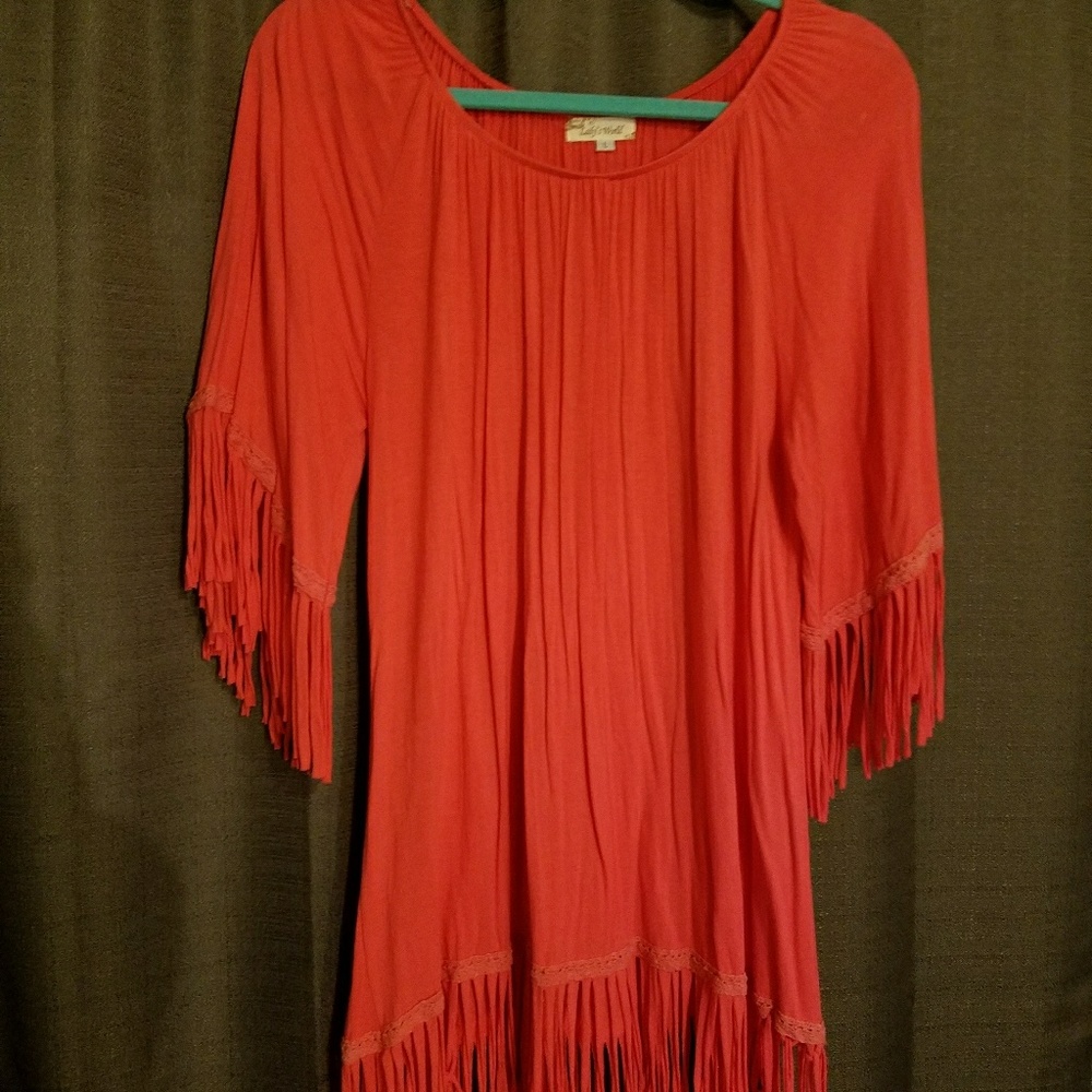 Fringed pink/Coral shirt