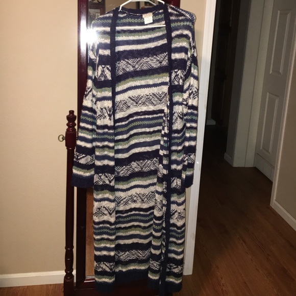 Blue/Green/White Sweater type jacket - Picture 1 of 4