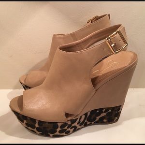 Jessica Simpson Leopard & Nude Wedge