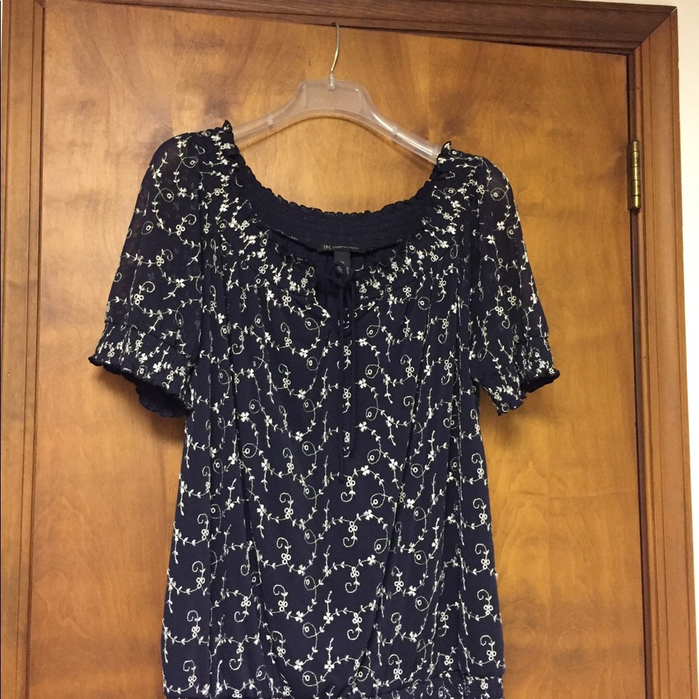 INC embroidered peasant blouse