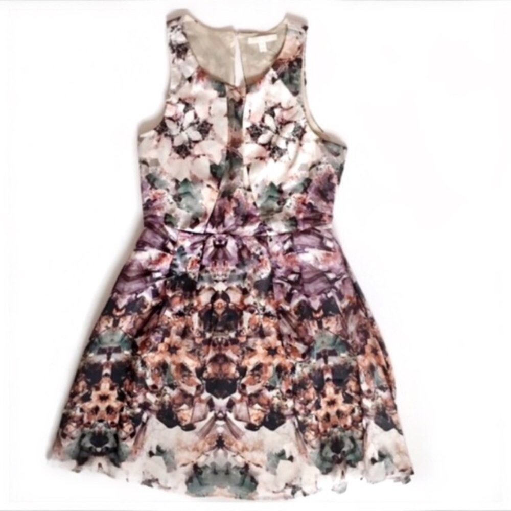 Aryn K floral watercolor open back dress - Picture 2 of 6