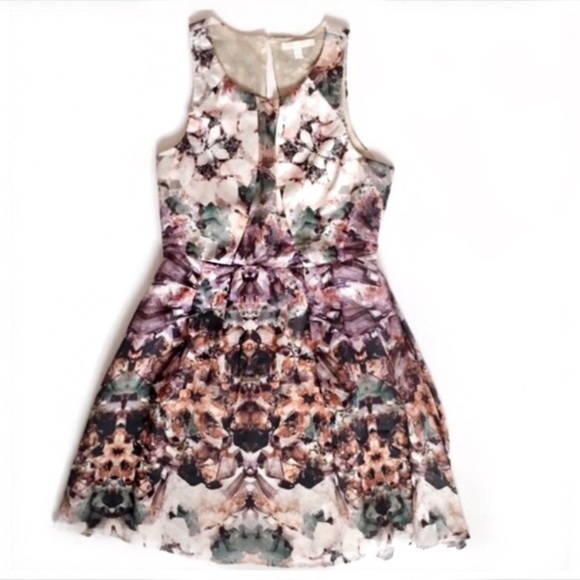 Aryn K floral watercolor open back dress - Picture 2 of 6