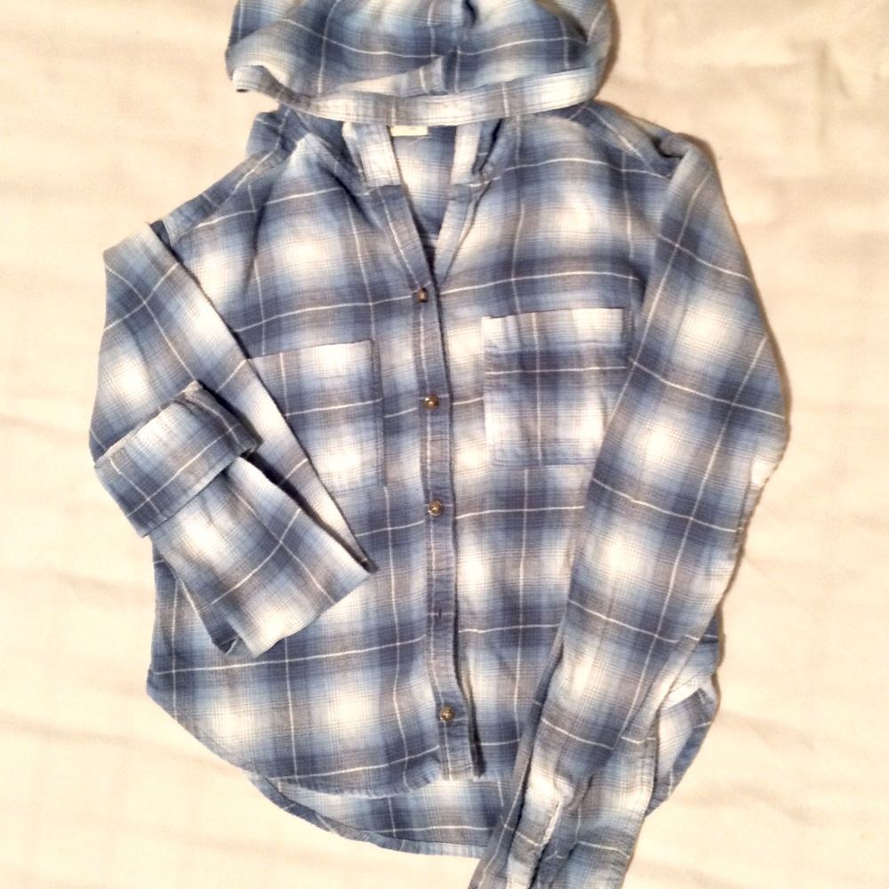 🍁Cropped Hooded Flannel🍁