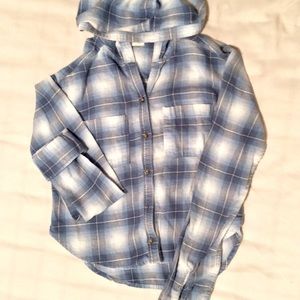 🍁Cropped Hooded Flannel🍁