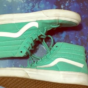 Vans 'off the wall' seafoam green, ankle sneakers