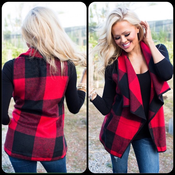 Red & Black Buffalo Check Vest - Picture 2 of 4