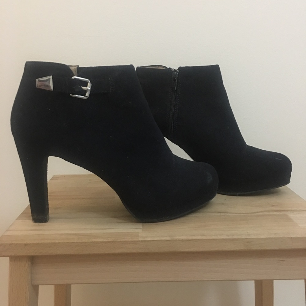 Black Suede-esque Booties