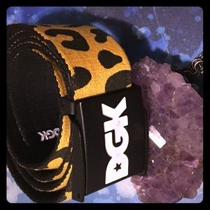 DGK cheetah animal print fabric adjustable belt