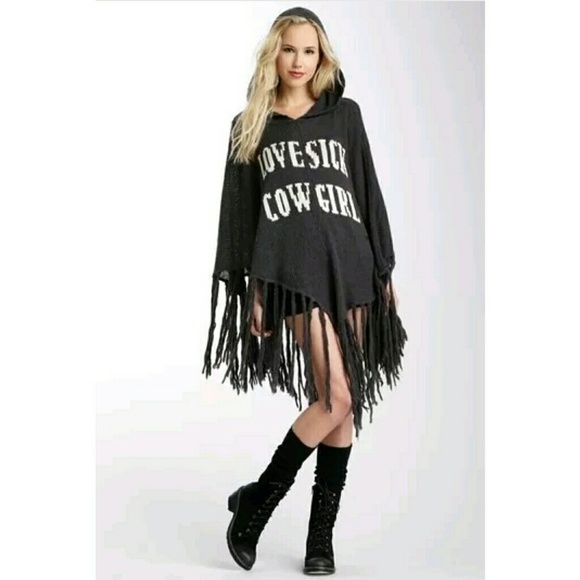 Wildfox Sweaters - WILDFOX Lovesick Cowgirl hooded sweater poncho