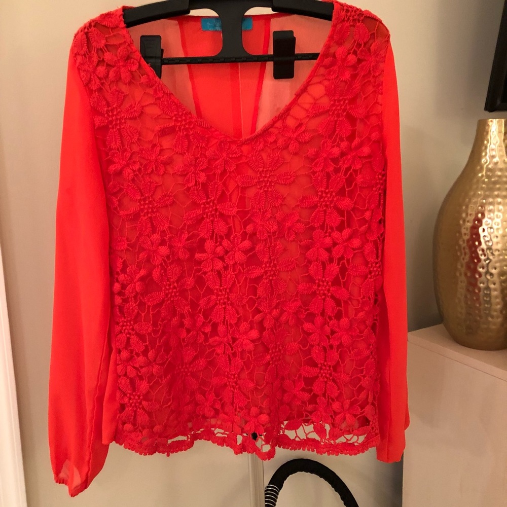 Red open back top!