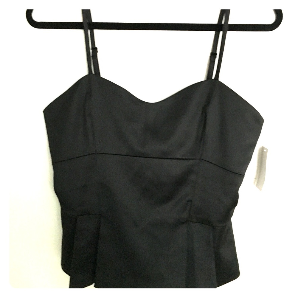 Black spaghetti strap tank top.