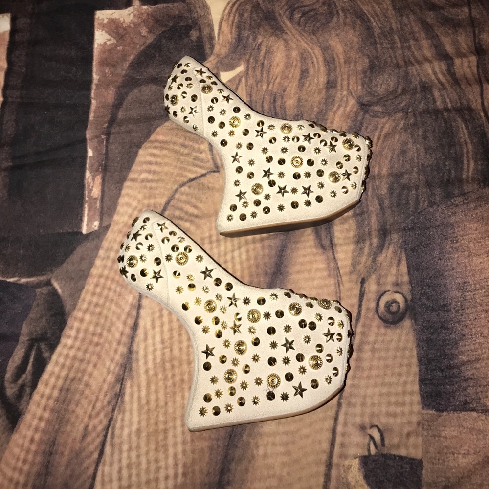 Jeffrey Campbell heel less platforms size 7