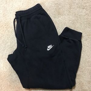 NIKE Black Joggers - Cuffed Bottoms (Men's M)