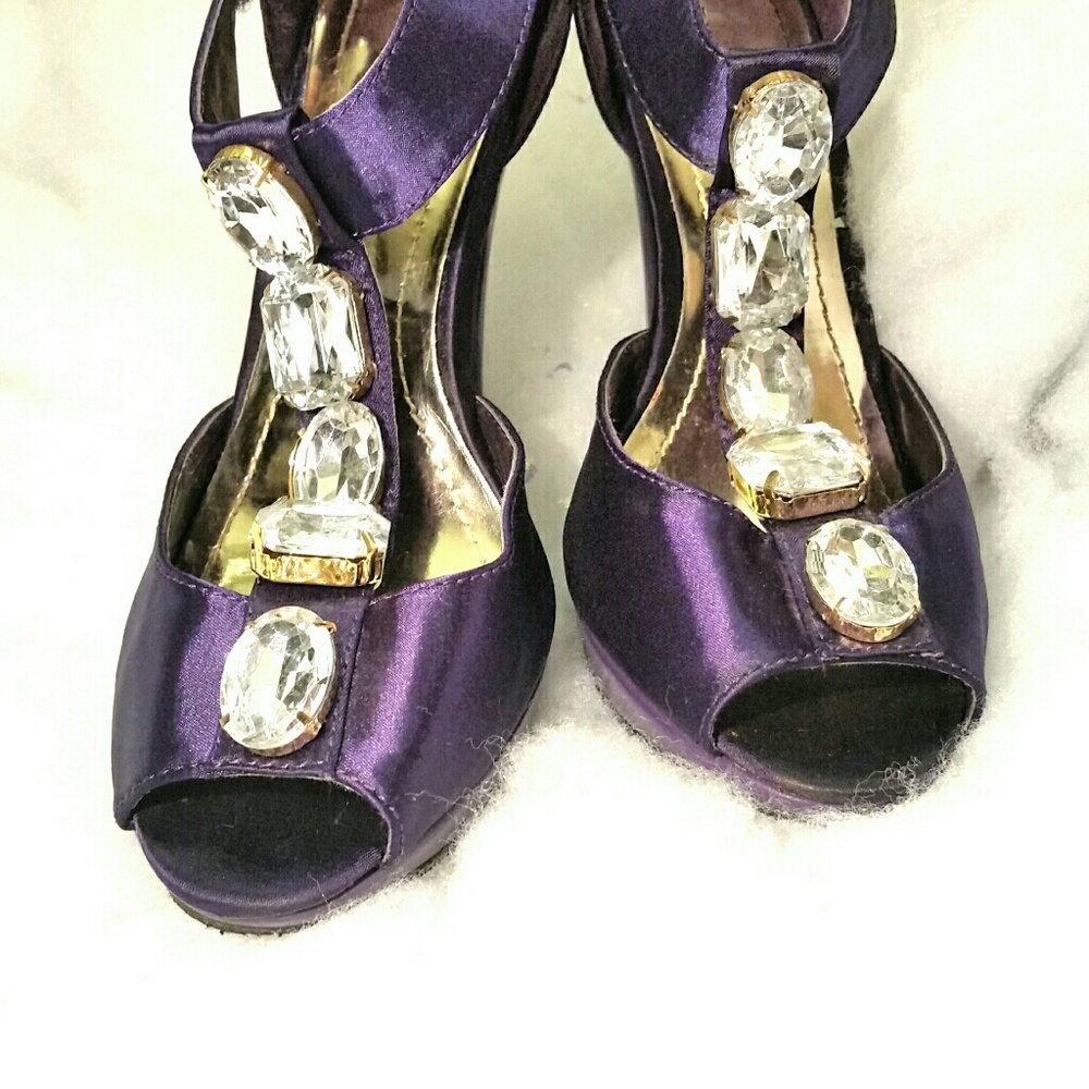 Express Rhinestone Statement Heels - Picture 2 of 8
