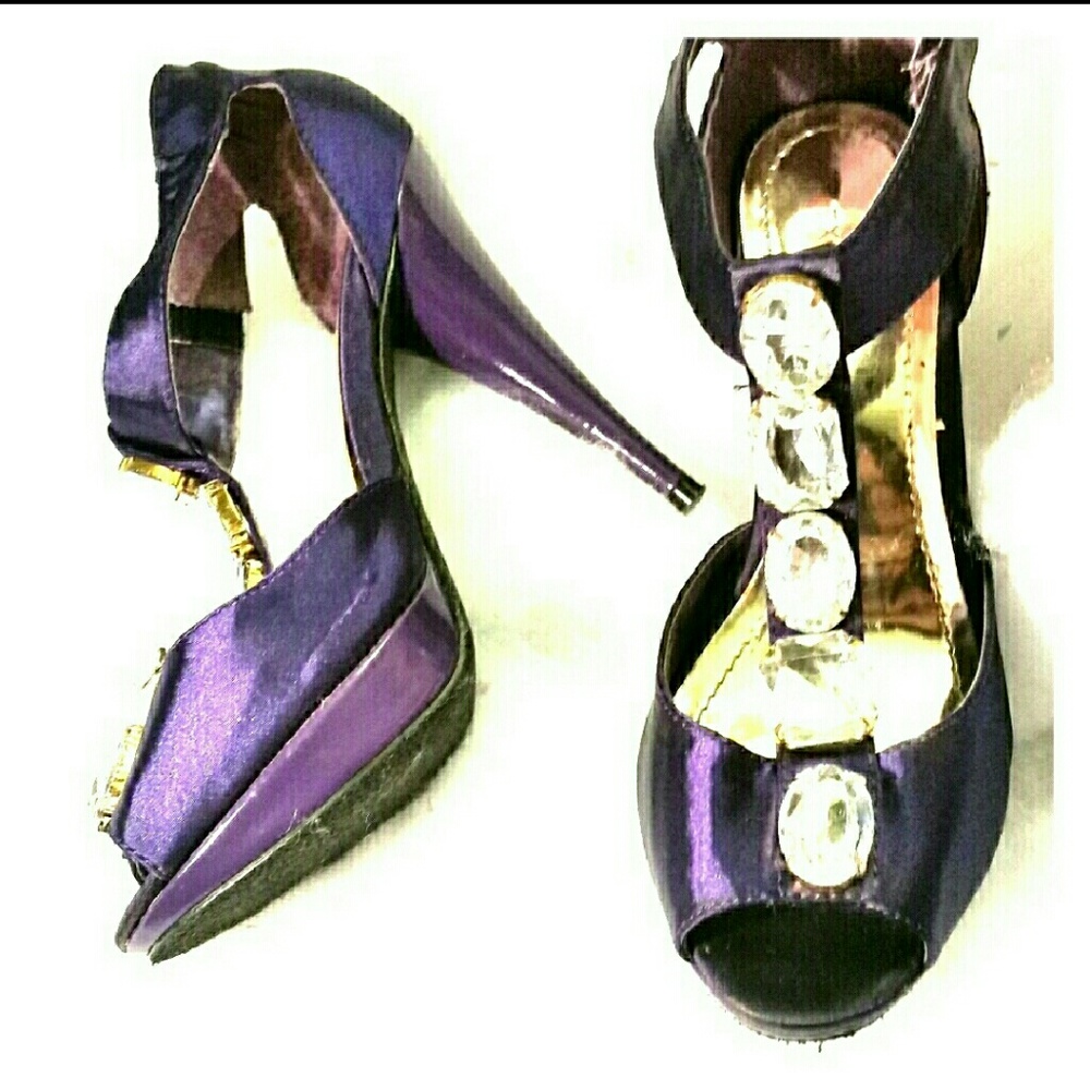 Express Rhinestone Statement Heels - Picture 5 of 8