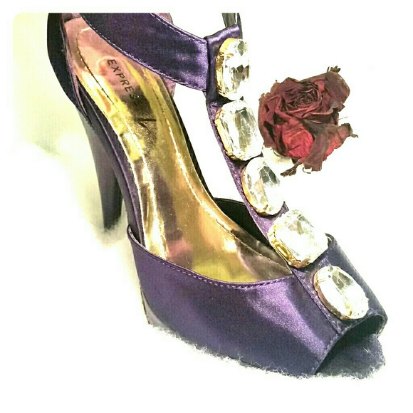 Express Rhinestone Statement Heels - Picture 6 of 8