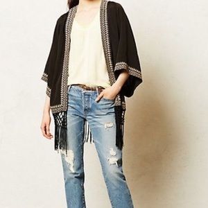Anthropologie Chloe Oliver fringe kimono jacket