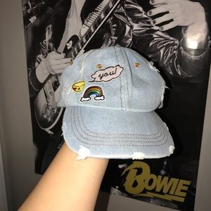 Distressed jean hat