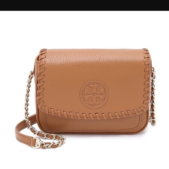 Tory Burch Marion mini flap crossbody bag. Bark - Picture 3 of 8
