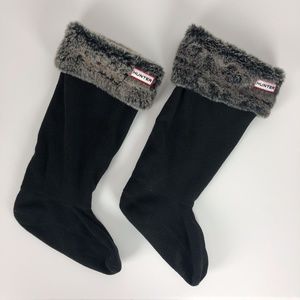 HUNTER Grizzly Cuff Fleece Fur Welly Socks Insert