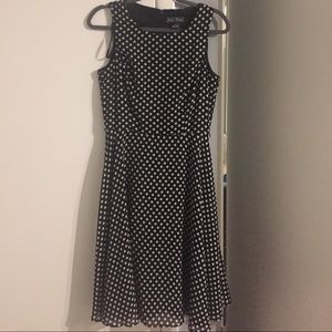 Black and white polka dot midi dress!