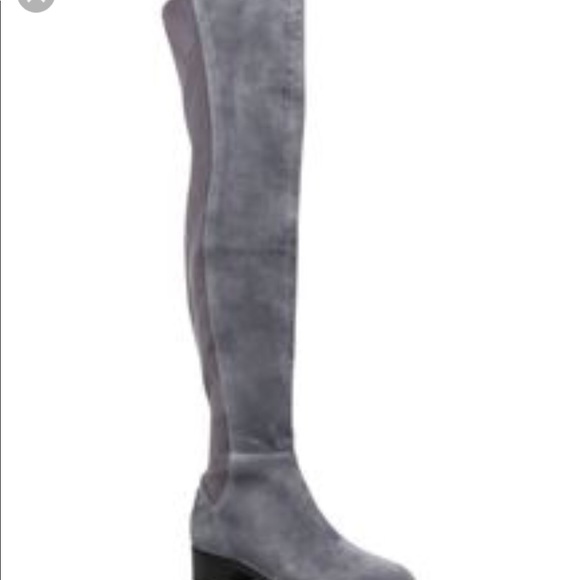 Tory Burch Shoes - Tory Burch gray Caitlin stretch OTK boots