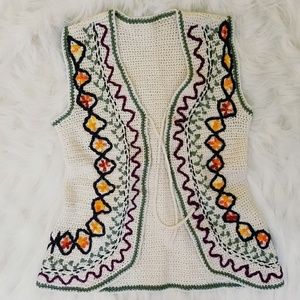 Vintage Crochet Sweater Vest 1970's