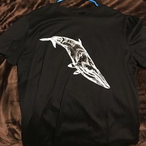 LANVIN PARIS Black Printed Polyester T-Shirt XL