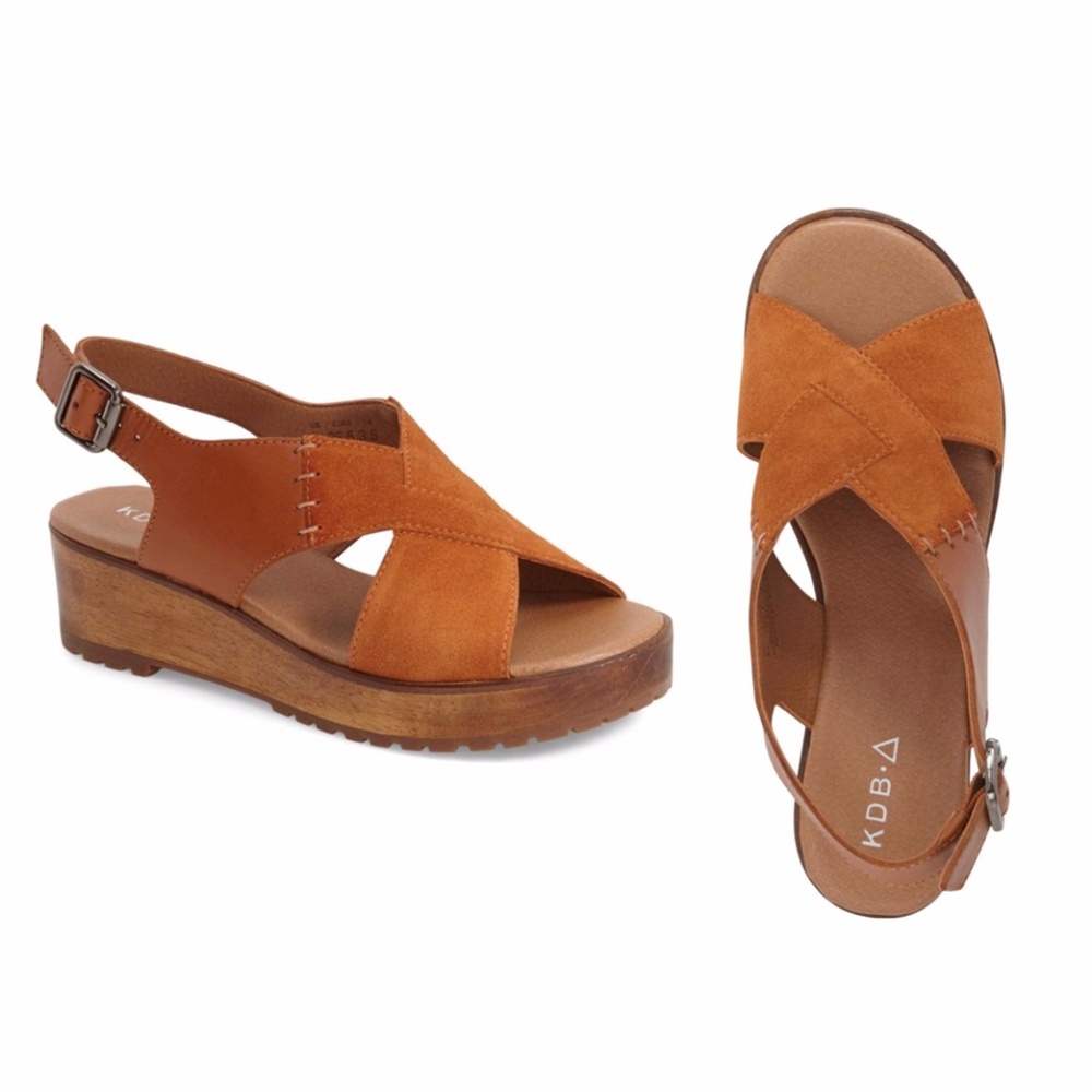 Kelsi Dagger Brooklyn Wood Platform Sandals NWOT