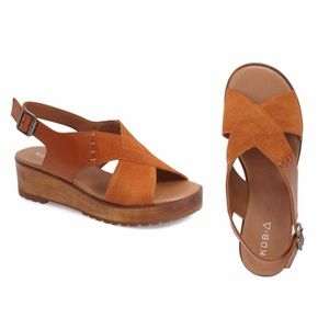 Kelsi Dagger Brooklyn Wood Platform Sandals NWOT