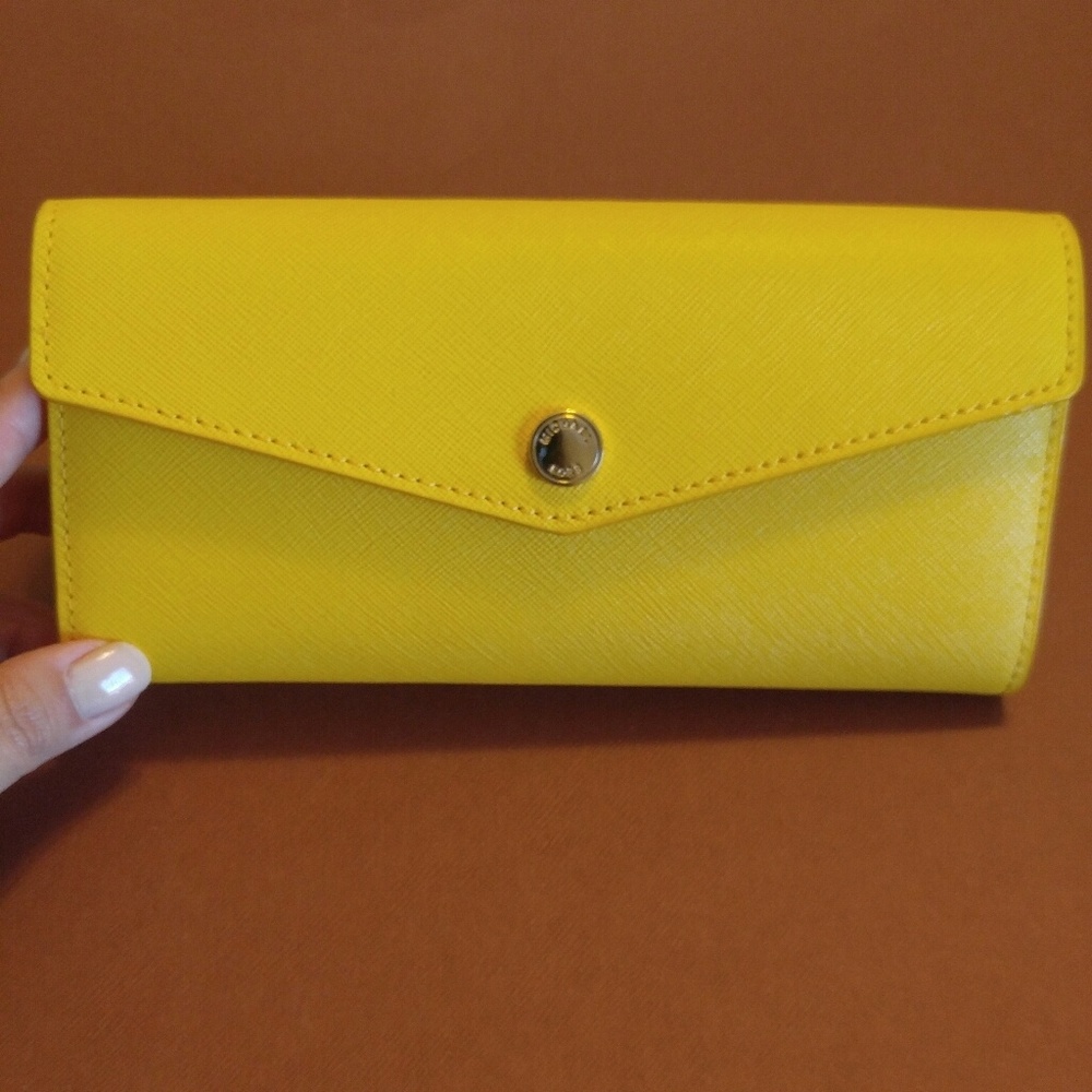 **SOLD**Michael Kors saffiano yellow wallet