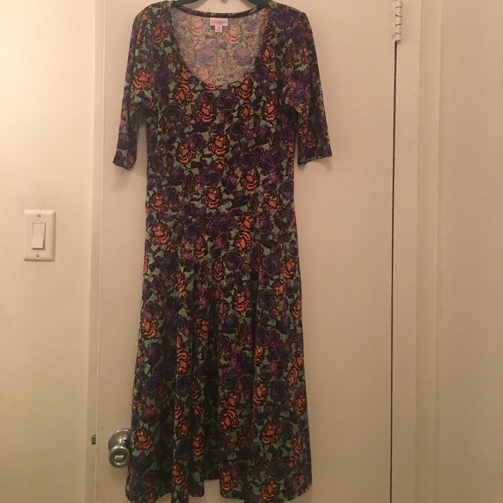 👗 Lularoe neon flowers Nicole Dress
