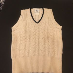 Cashmere sweater cable vest black fleece