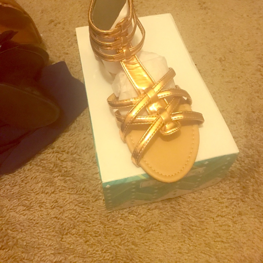 Rose Gold Strappy Sandals