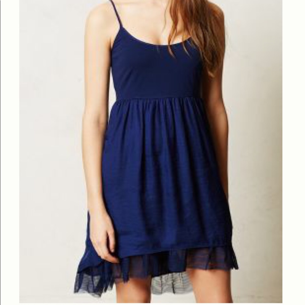 Anthropologie Tulle Trim Chemise