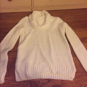 White cowl neck sweater