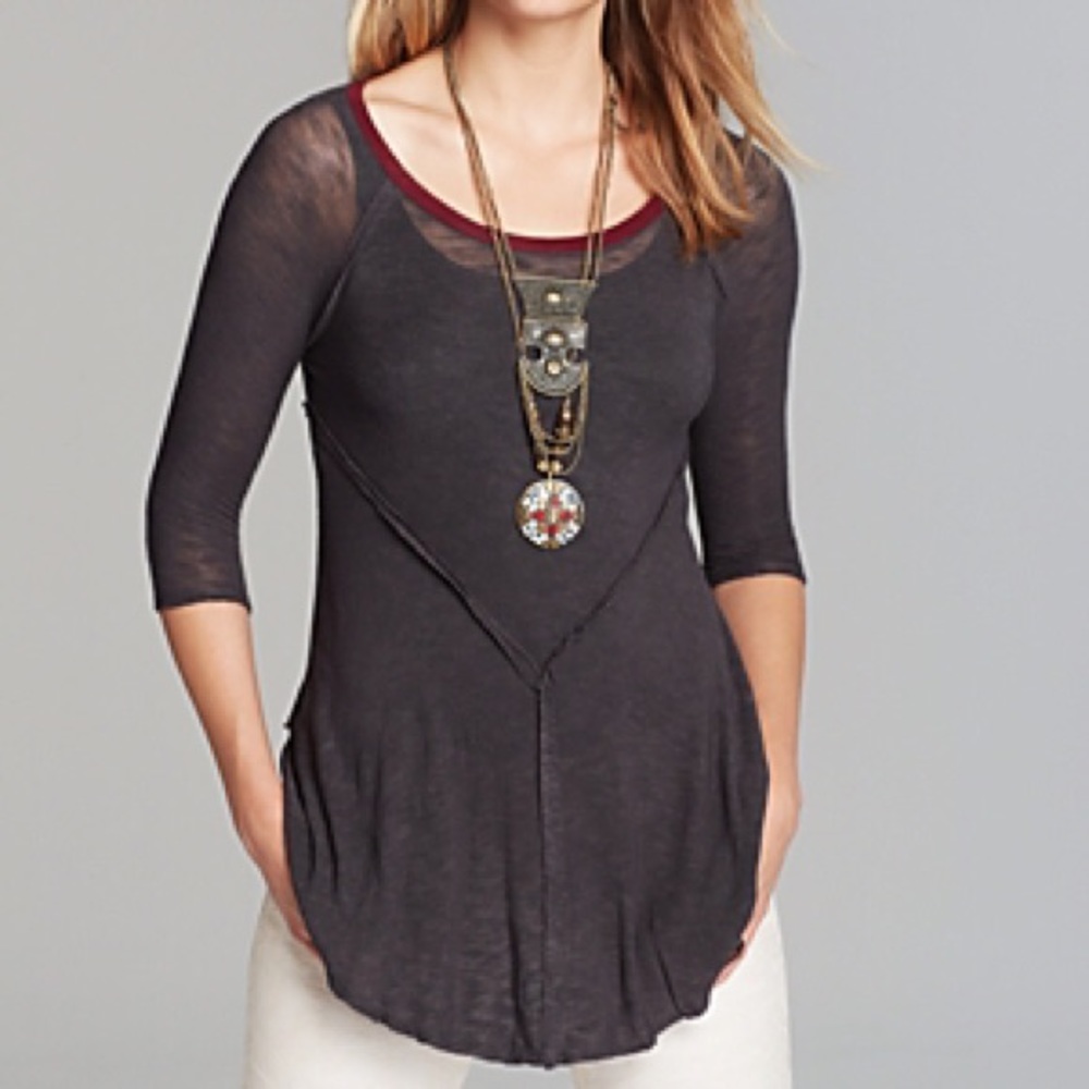 Free People M Charcoal Combo Weekend Layering NWT!