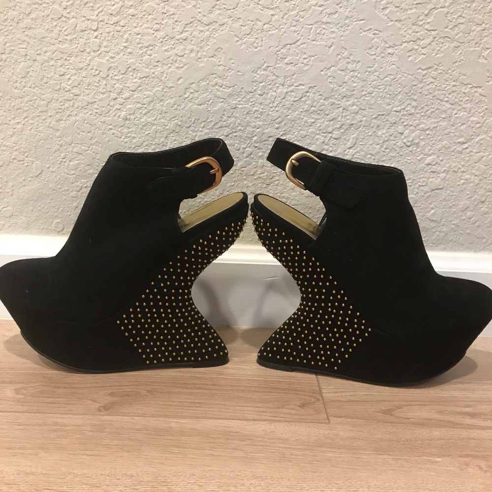 Dolce Vita Black Suede Platform Wedges
