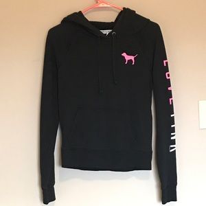 VS Pink Black and Pink Hoodie size xs