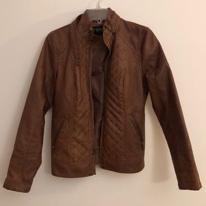Brown faux leather jacket