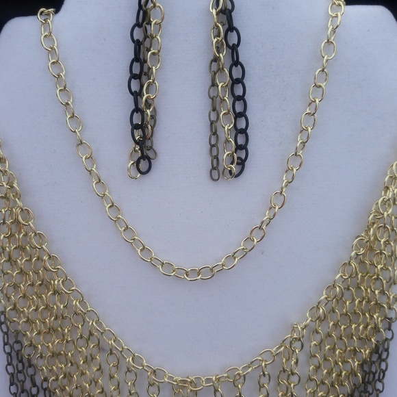 Handmade cable chain necklace & earrings - Picture 3 of 6